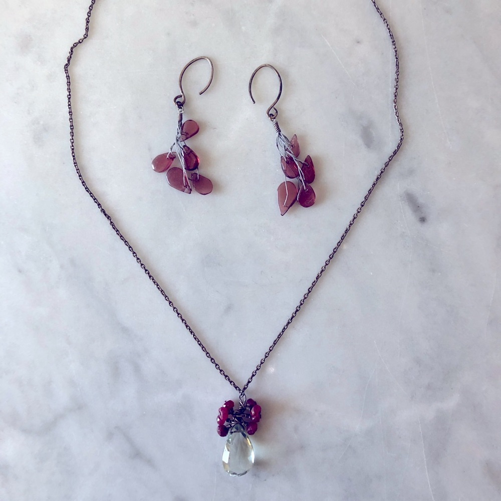 Semi-precious Necklace & Earring Bundle